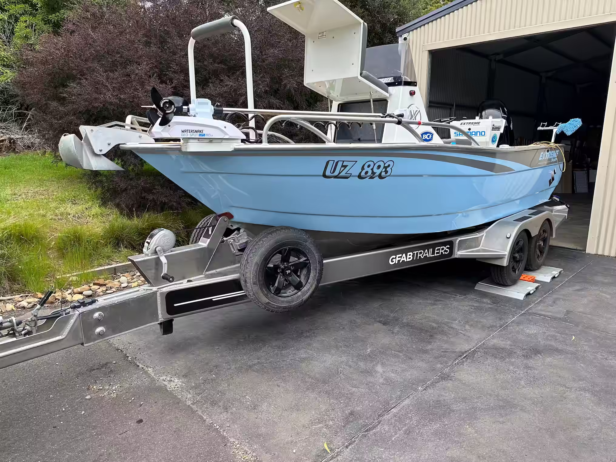 A boat being weighed